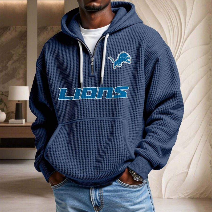Detroit Lions Waffelstrick-Hoodie – Bild 5