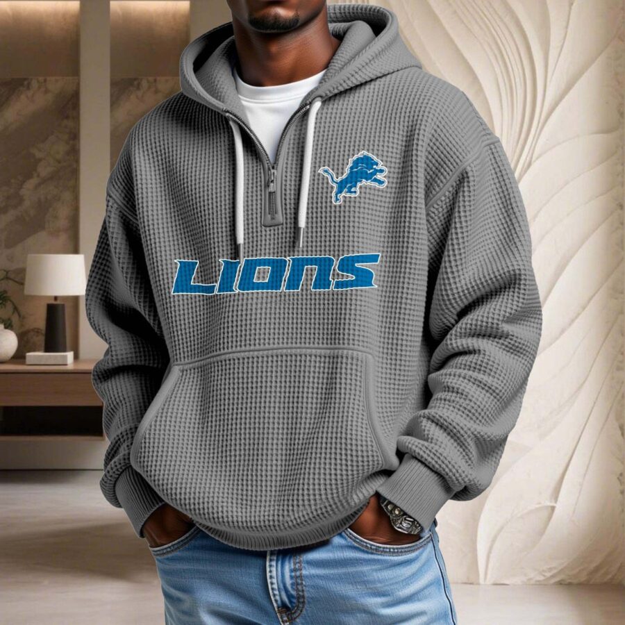 Detroit Lions Waffelstrick-Hoodie – Bild 7