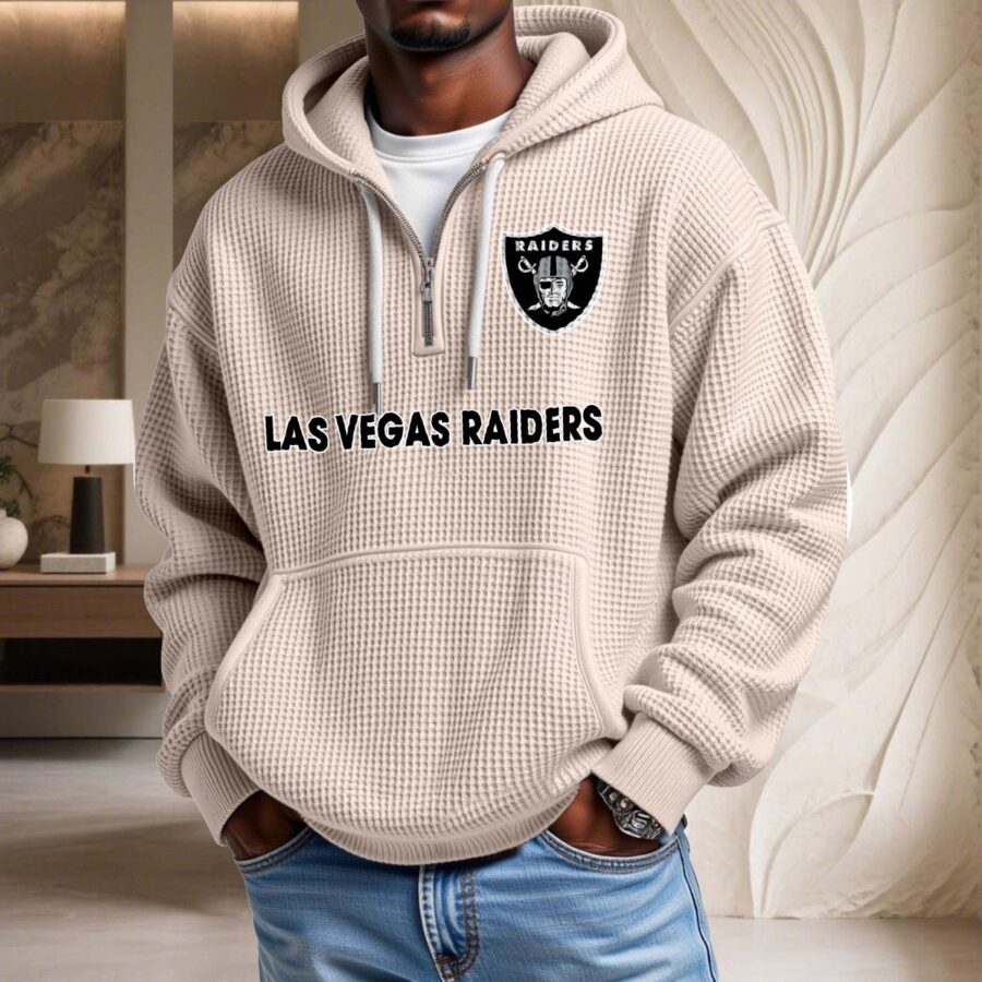 Las Vegas Raiders Waffelstrick-Hoodie – Bild 5