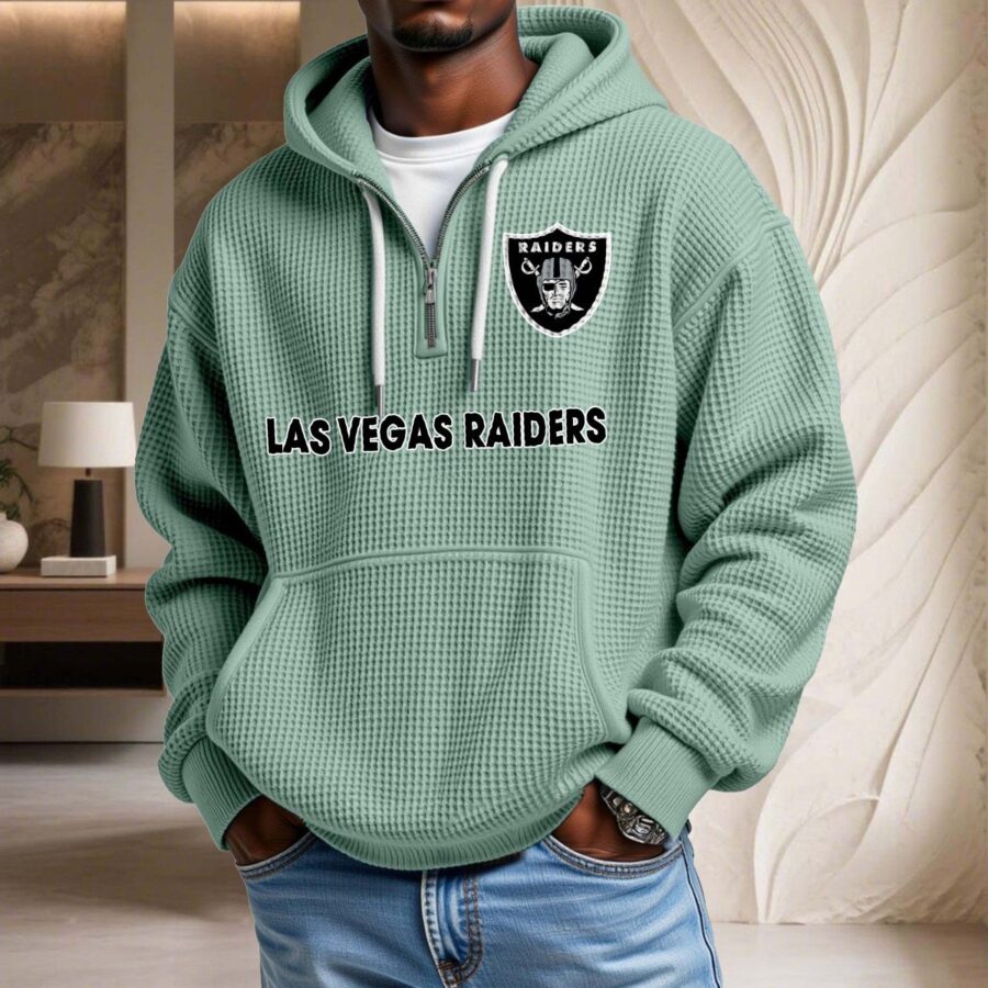 Las Vegas Raiders Waffelstrick-Hoodie – Bild 8