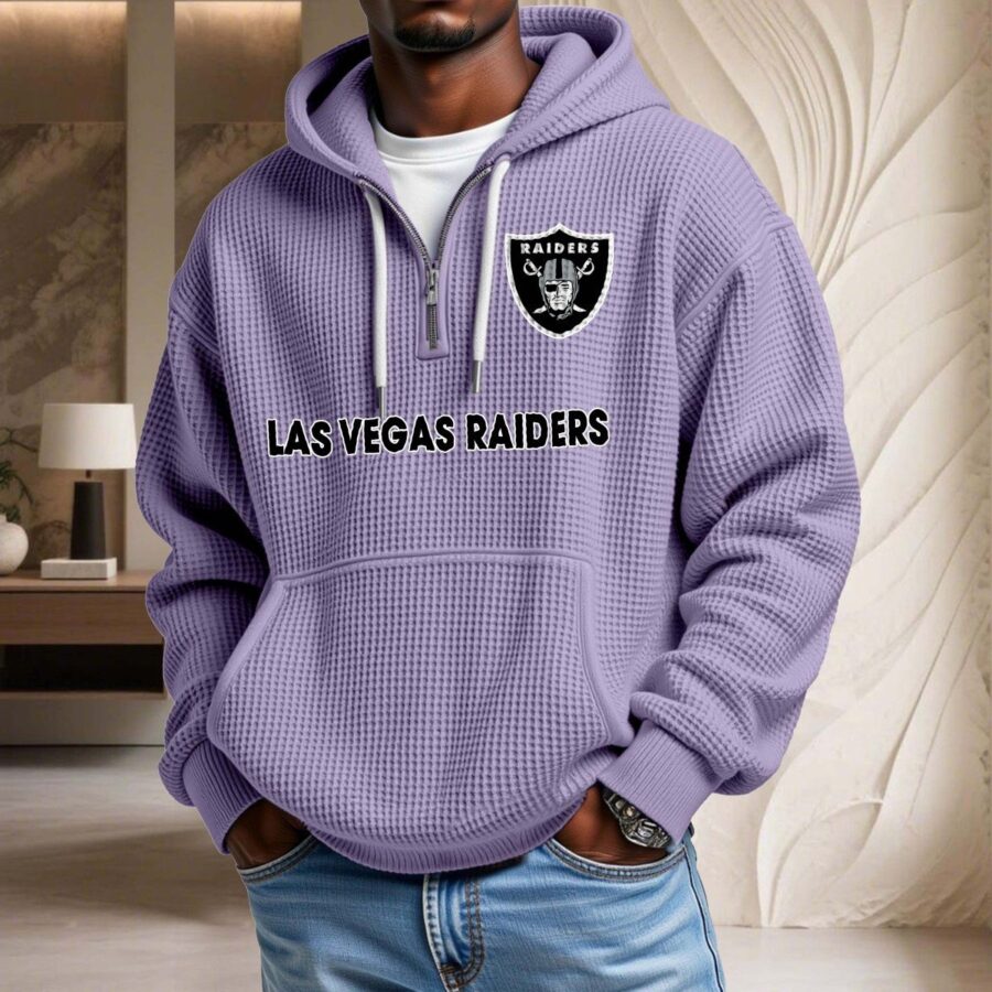Las Vegas Raiders Waffelstrick-Hoodie – Bild 10