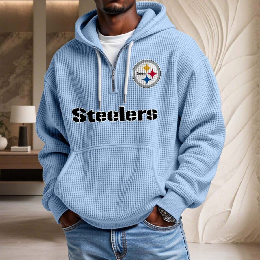 Pittsburgh Steelers Waffelstrick-Hoodie – Bild 7