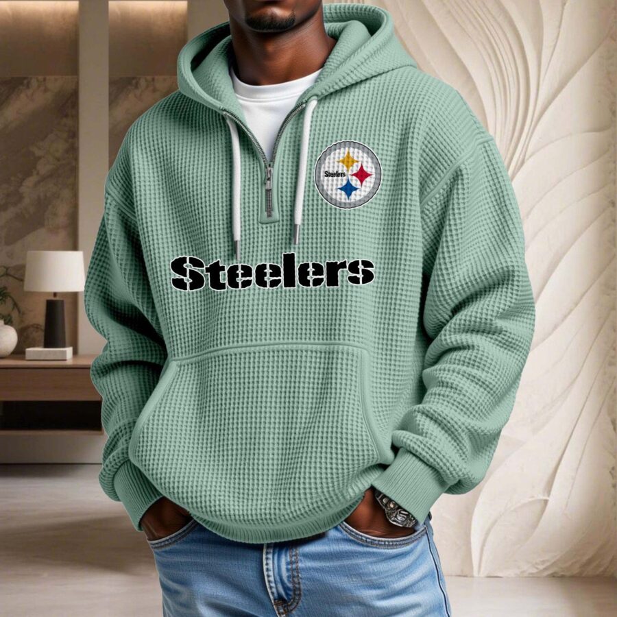 Pittsburgh Steelers Waffelstrick-Hoodie – Bild 8