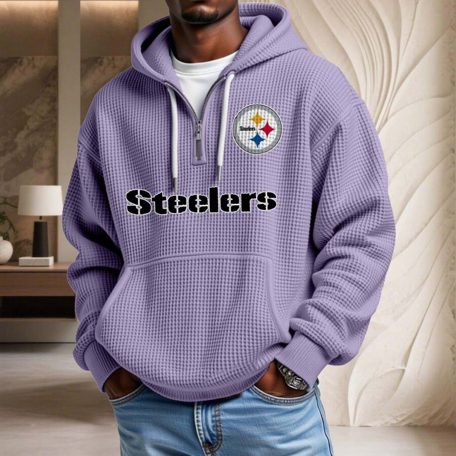 Pittsburgh Steelers Waffelstrick-Hoodie – Bild 10