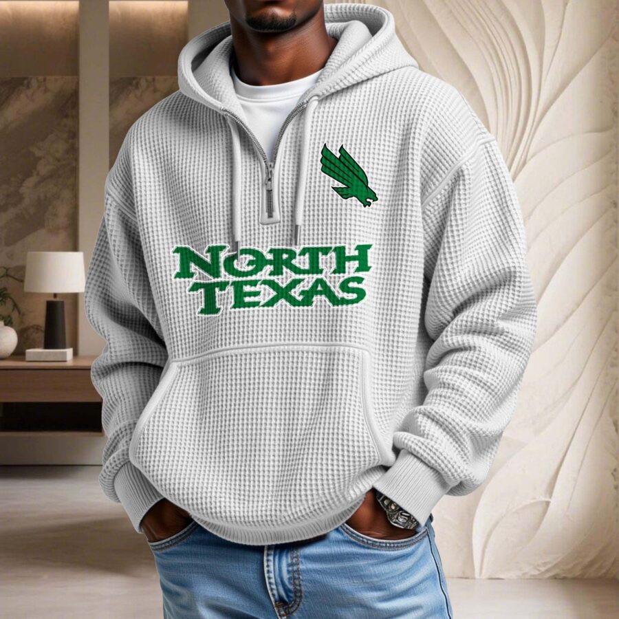 North Texas Mean Green Waffelstrick-Hoodie – Bild 3