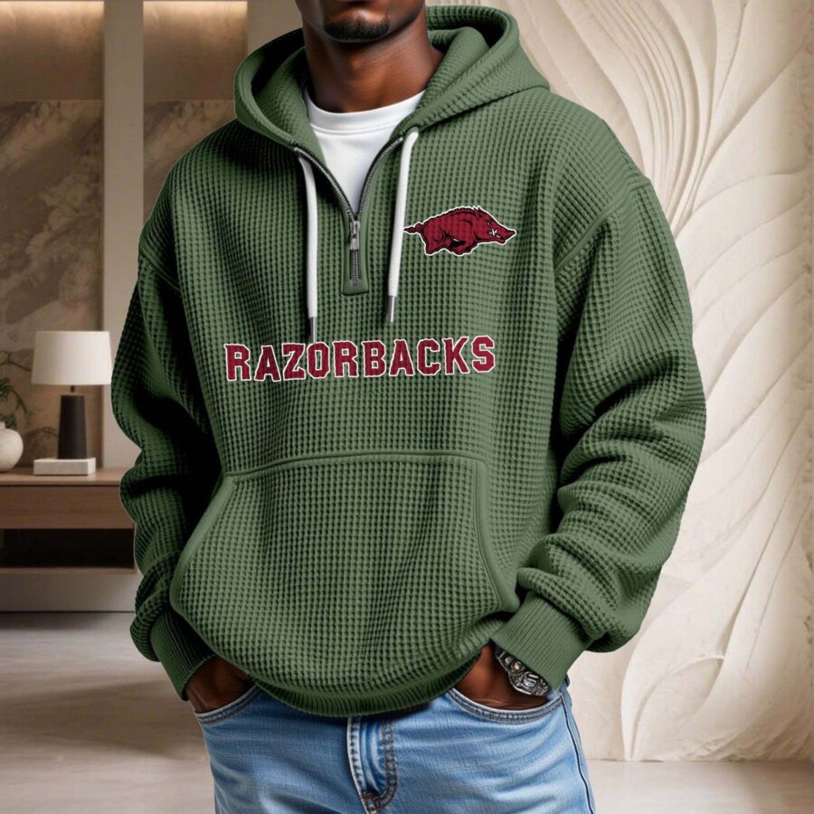 Arkansas Razorbacks Waffelstrick-Hoodie – Bild 9