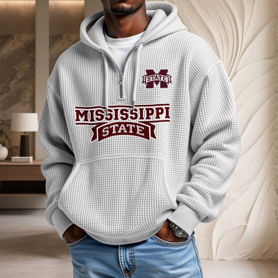 Mississippi State Bulldogs Waffelstrick-Hoodie – Bild 3