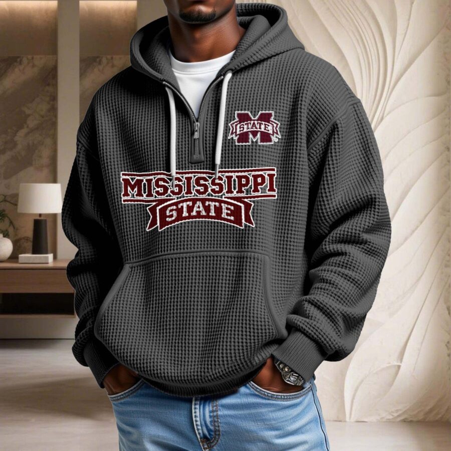 Mississippi State Bulldogs Waffelstrick-Hoodie – Bild 2