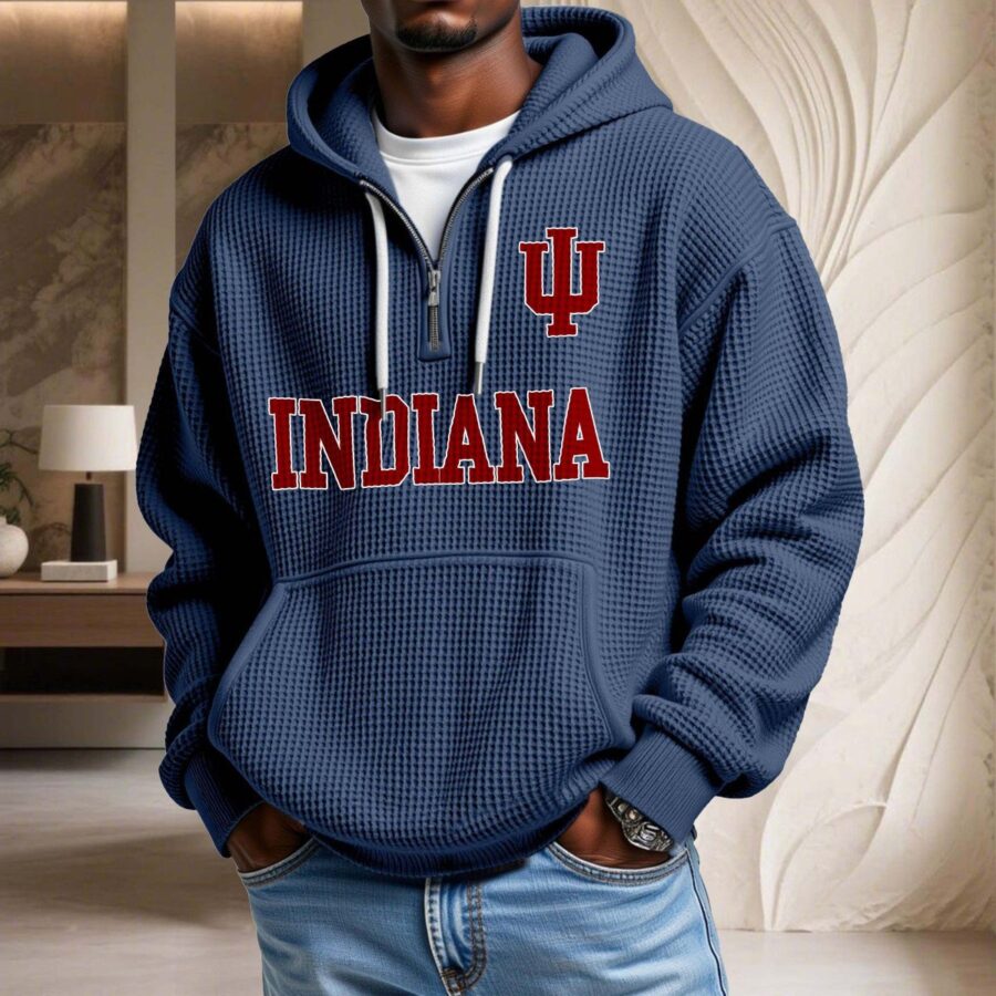 Indiana Hoosiers Waffelstrick-Hoodie – Bild 4