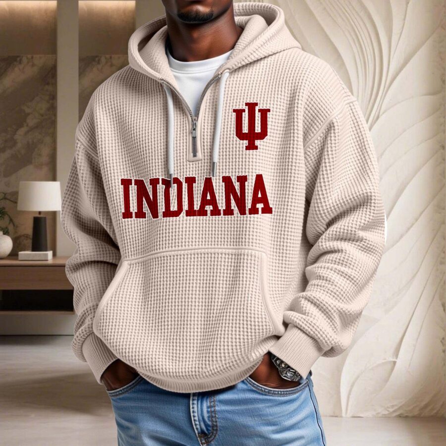 Indiana Hoosiers Waffelstrick-Hoodie – Bild 5