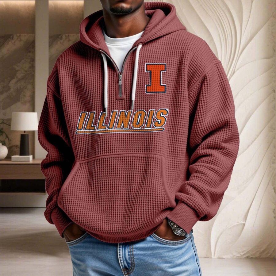 Illinois Fighting Illini Waffelstrick-Hoodie – Bild 4