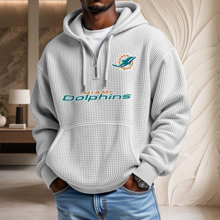 Miami Dolphins Waffelstrick-Hoodie – Bild 3