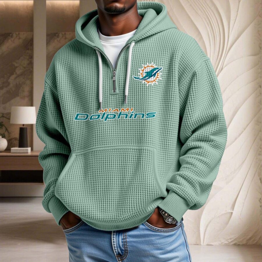 Miami Dolphins Waffelstrick-Hoodie – Bild 8