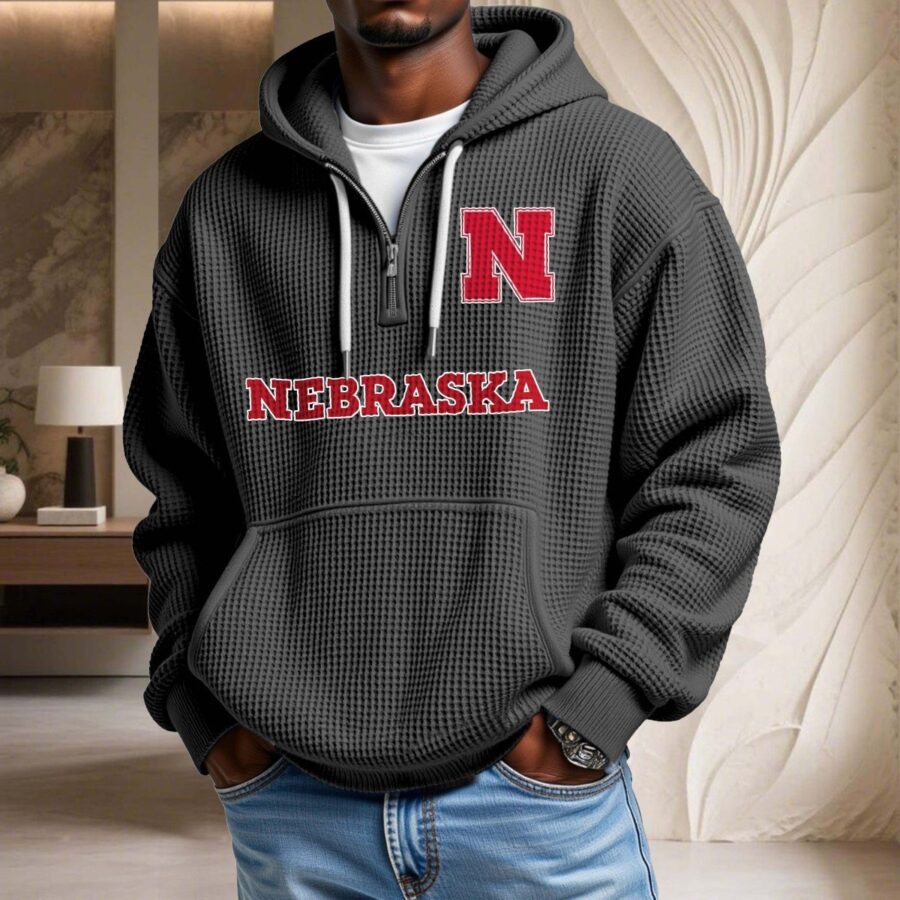 Nebraska Cornhuskers Waffelstrick-Hoodie – Bild 2