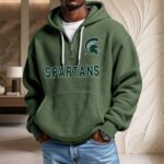 Michigan State Spartans Waffelstrick-Hoodie