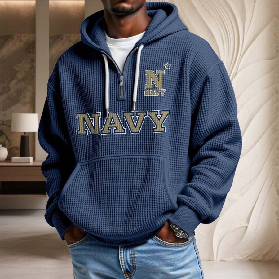 Navy Midshipmen Waffelstrick-Hoodie – Bild 4