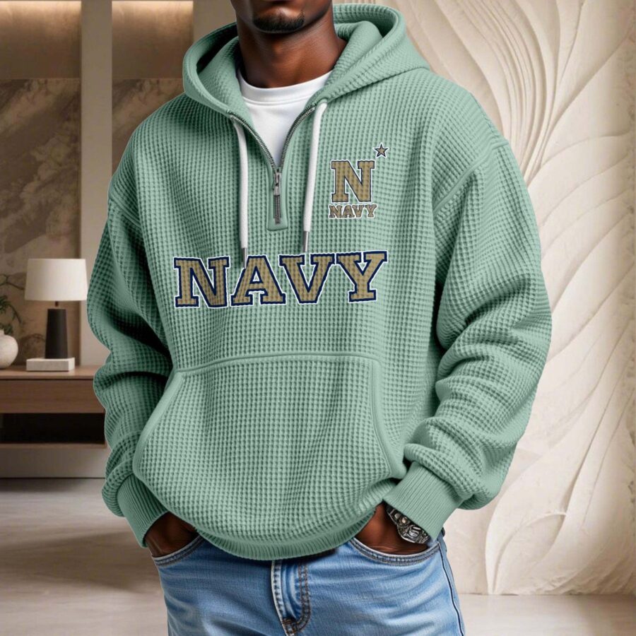 Navy Midshipmen Waffelstrick-Hoodie – Bild 8