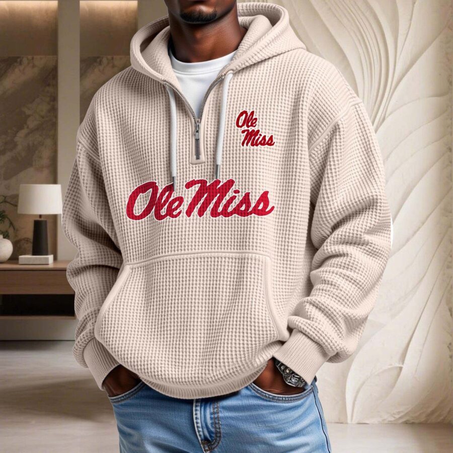 Ole Miss Rebels Waffelstrick-Hoodie – Bild 5