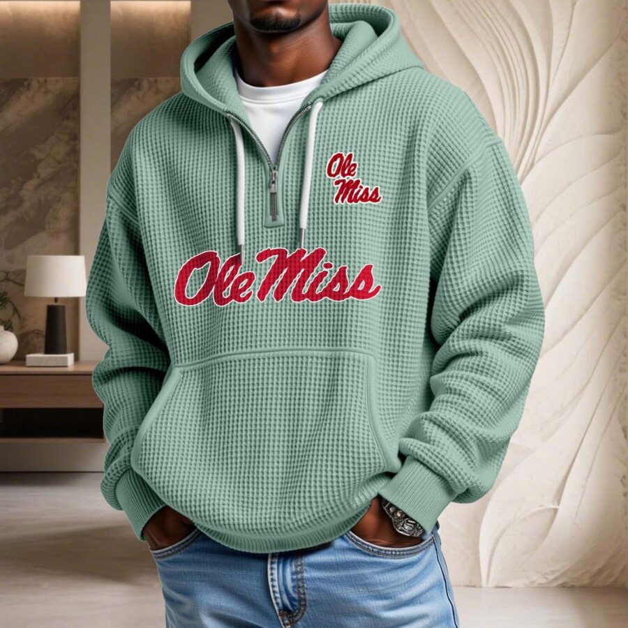 Ole Miss Rebels Waffelstrick-Hoodie – Bild 8