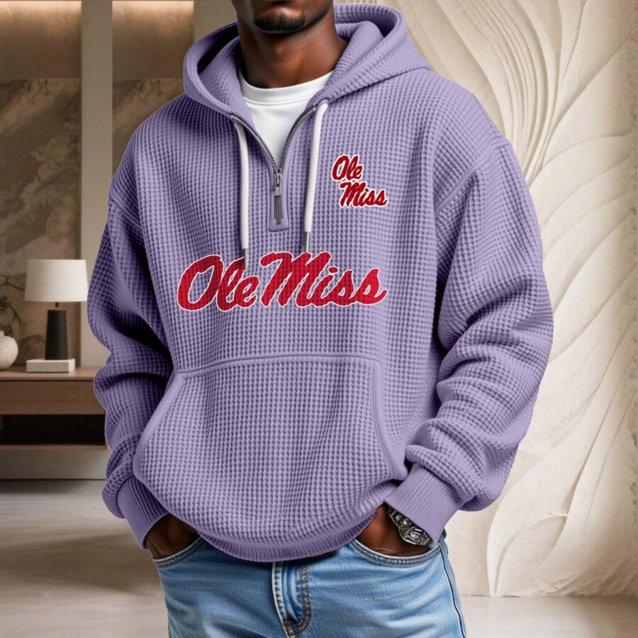 Ole Miss Rebels Waffelstrick-Hoodie – Bild 10