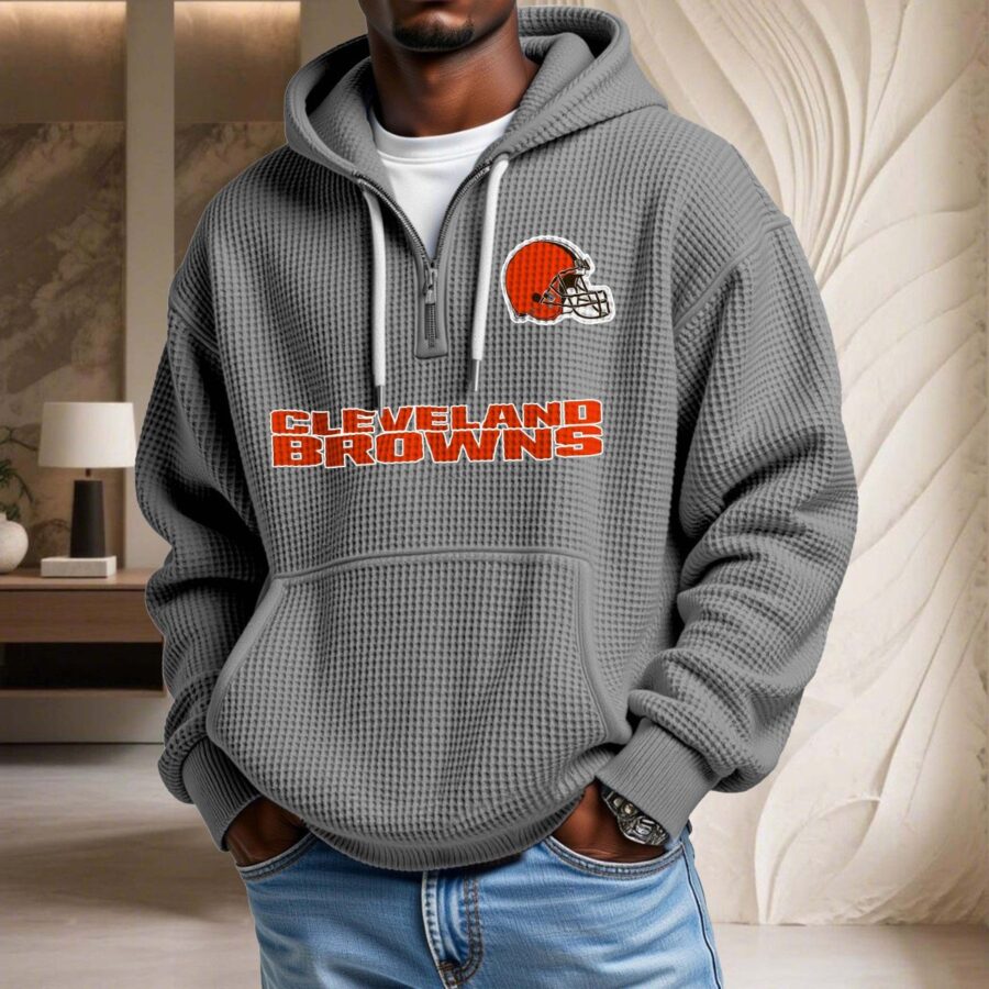 Cleveland Browns Waffelstrick-Hoodie – Bild 6