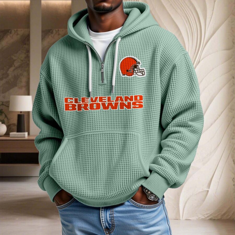Cleveland Browns Waffelstrick-Hoodie – Bild 8