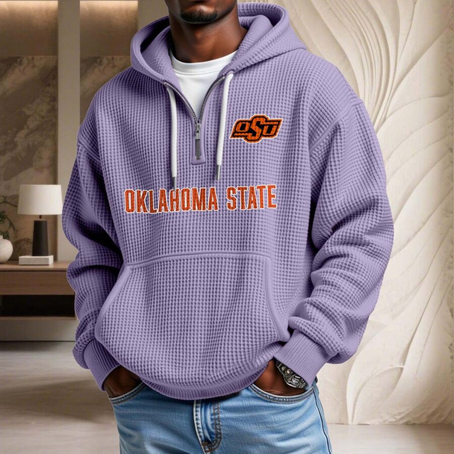 Oklahoma State Cowboys Waffelstrick-Hoodie – Bild 10