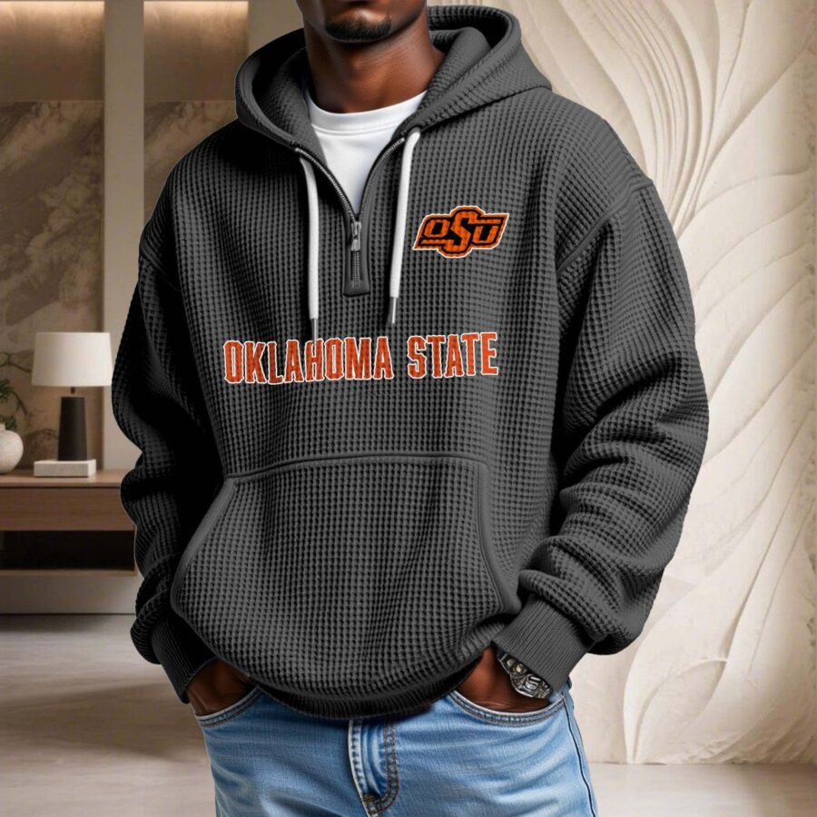 Oklahoma State Cowboys Waffelstrick-Hoodie – Bild 3