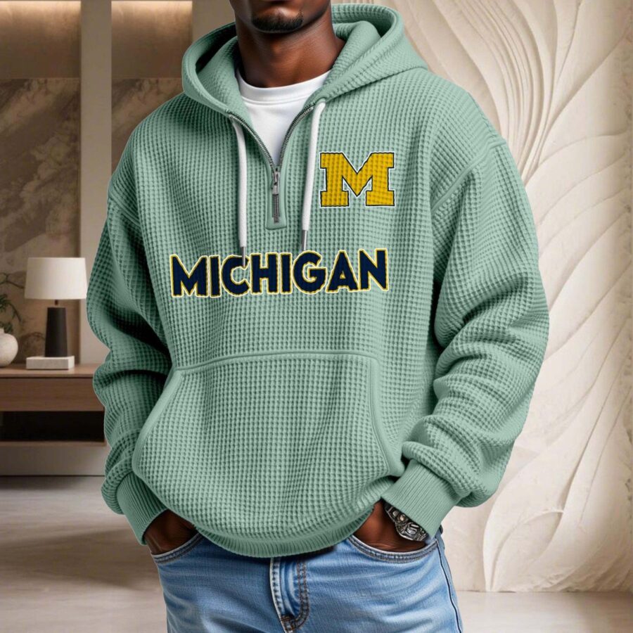 Michigan Wolverines Waffelstrick-Hoodie – Bild 8