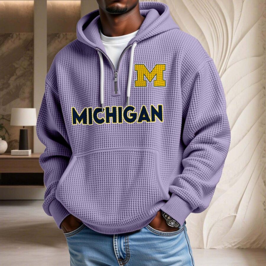 Michigan Wolverines Waffelstrick-Hoodie – Bild 10