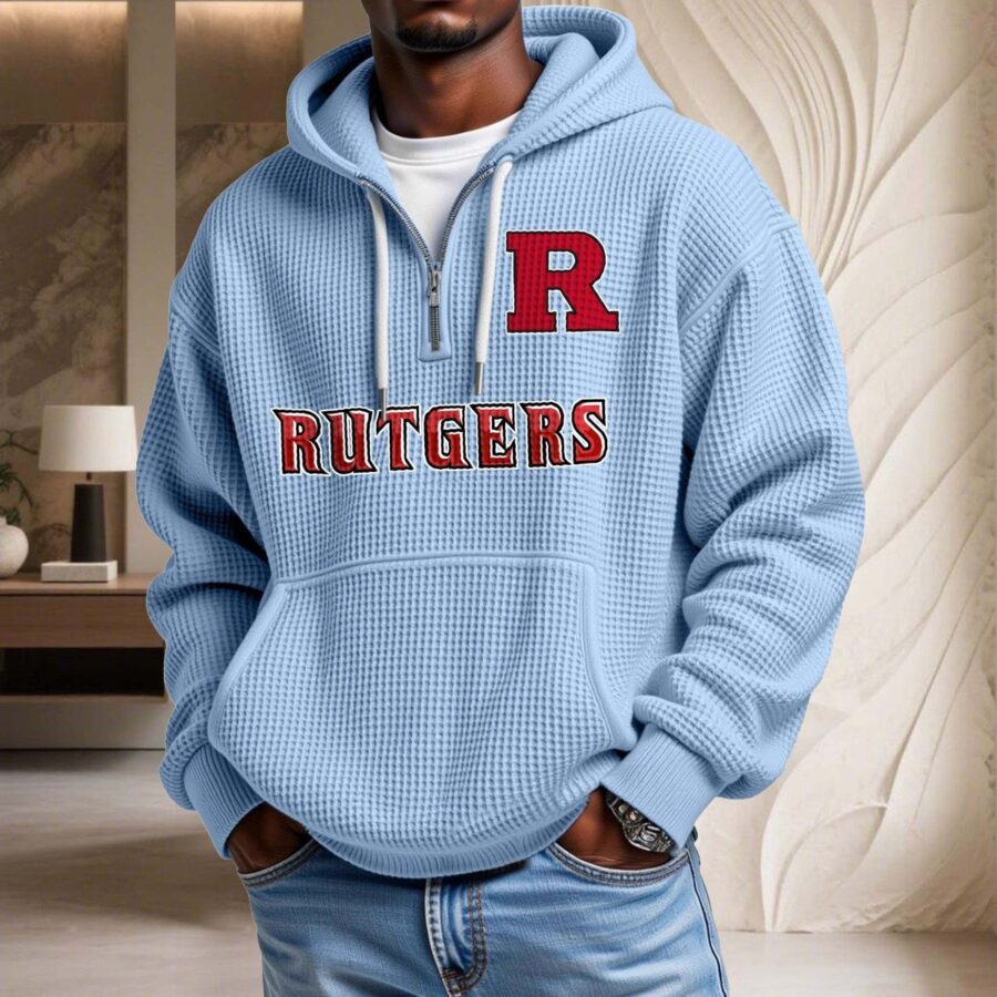 Rutgers Scarlet Knights Waffelstrick-Hoodie – Bild 7