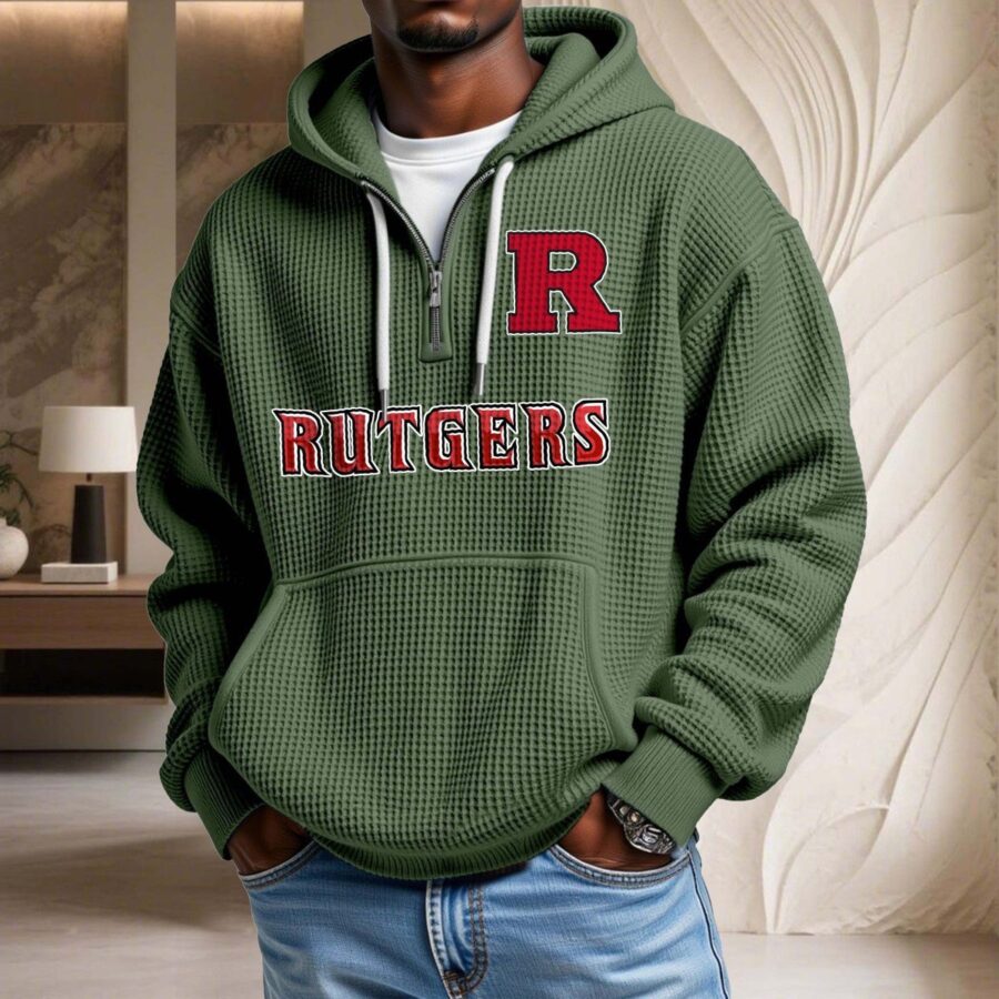 Rutgers Scarlet Knights Waffelstrick-Hoodie – Bild 9