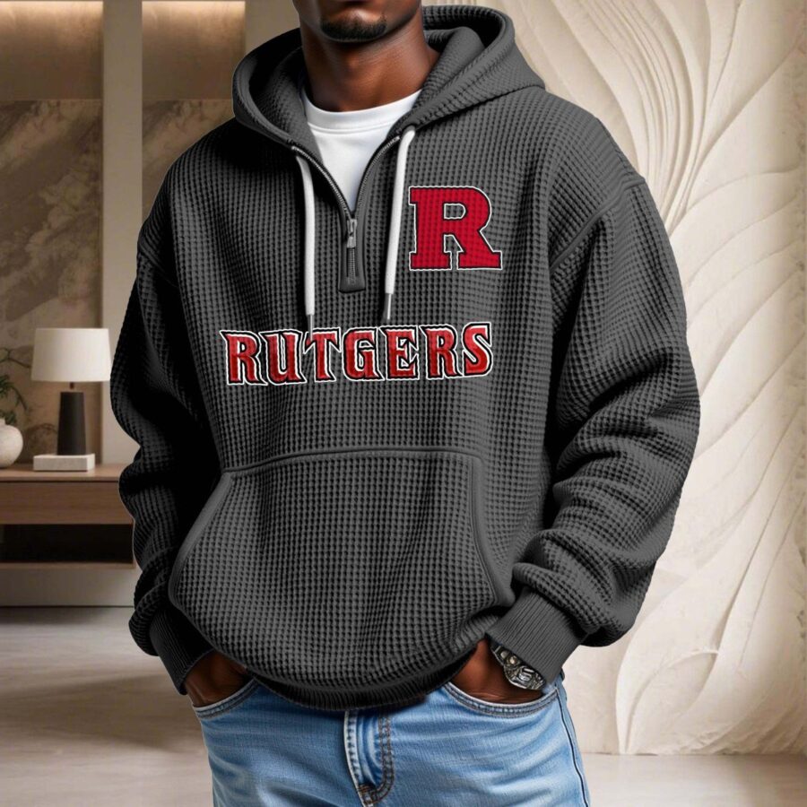 Rutgers Scarlet Knights Waffelstrick-Hoodie – Bild 2