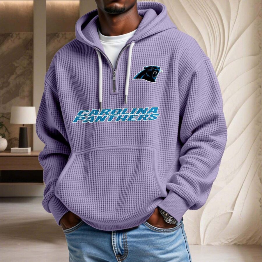 Carolina Panthers Waffelstrick-Hoodie – Bild 10