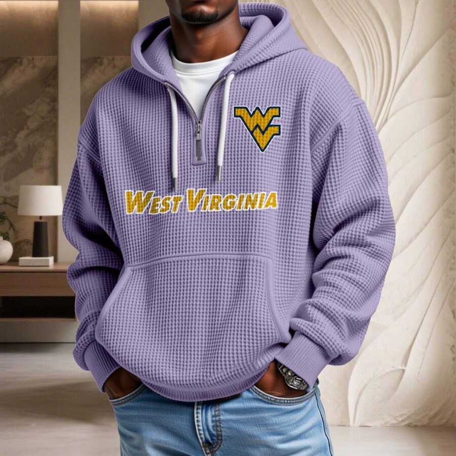 West Virginia Mountaineers Waffelstrick-Hoodie – Bild 10