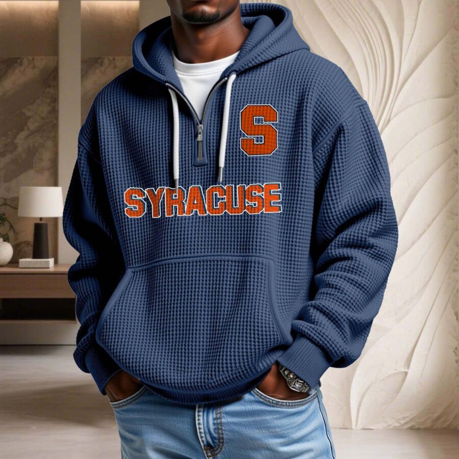 Syracuse Orange Waffelstrick-Hoodie – Bild 4