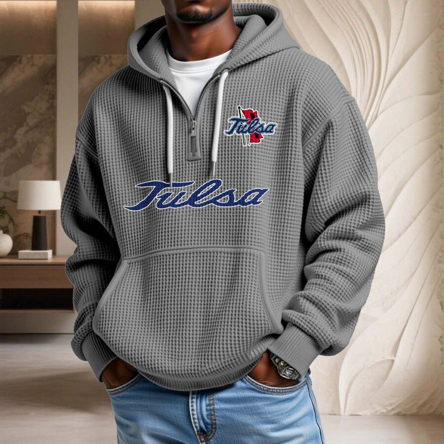 Tulsa Golden Hurricane Waffelstrick-Hoodie – Bild 7