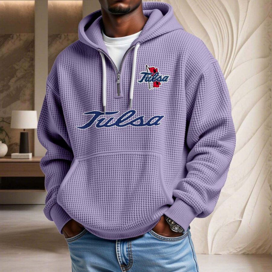 Tulsa Golden Hurricane Waffelstrick-Hoodie – Bild 10