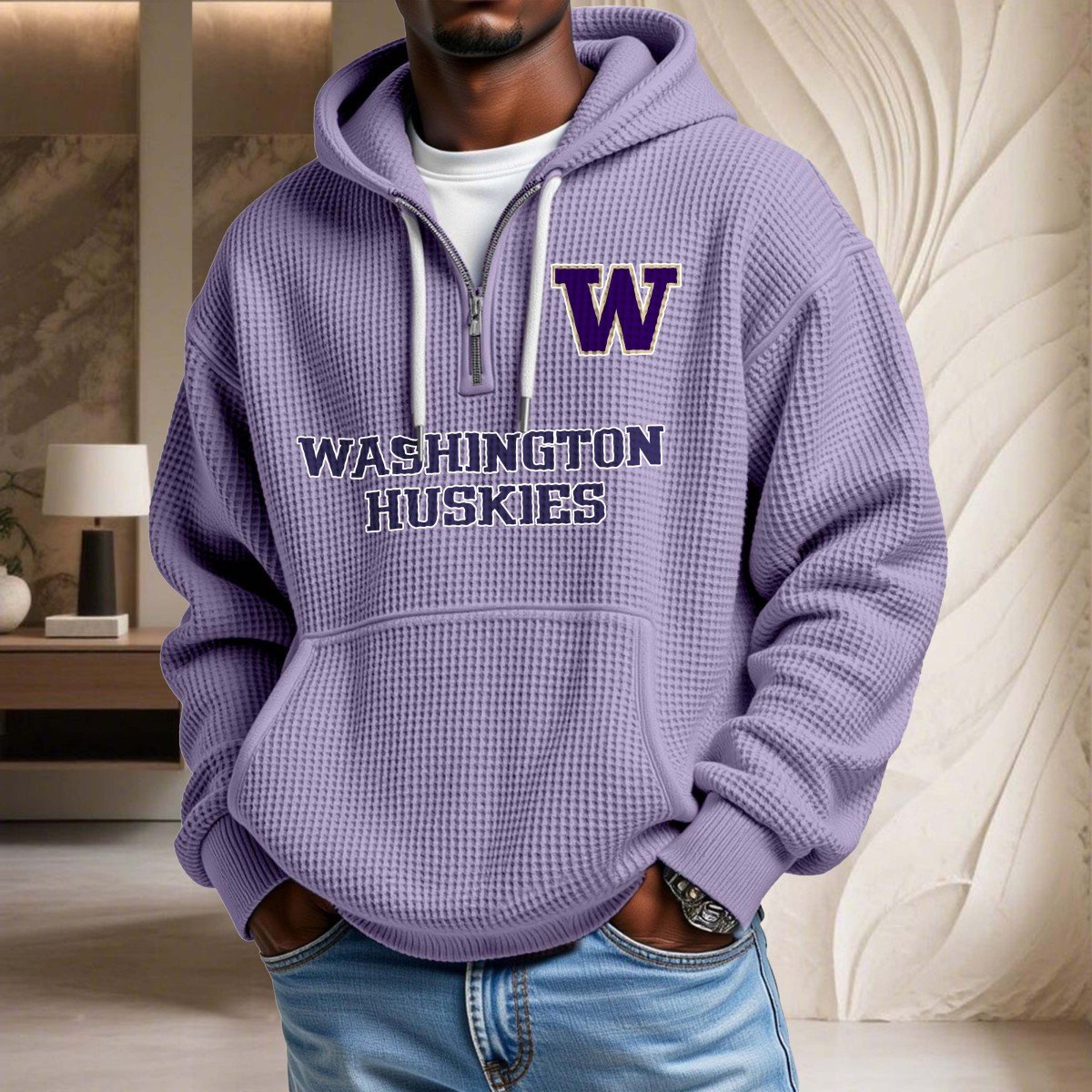 Washington Huskies Waffelstrick-Hoodie