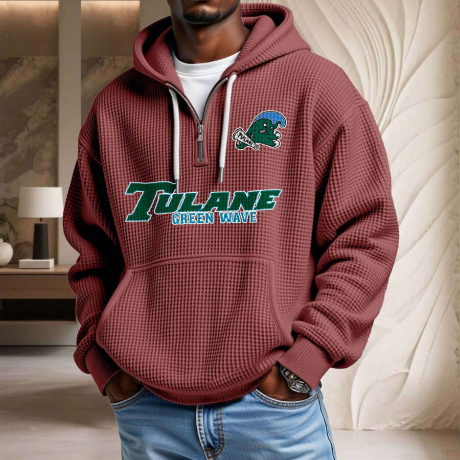 Tulane Green Wave Waffelstrick-Hoodie – Bild 4