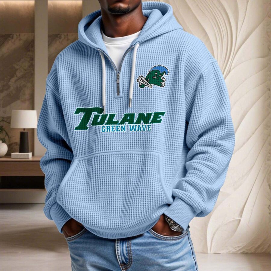 Tulane Green Wave Waffelstrick-Hoodie – Bild 8