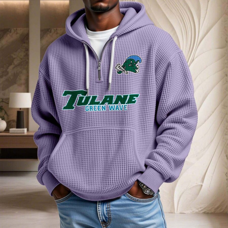 Tulane Green Wave Waffelstrick-Hoodie – Bild 10
