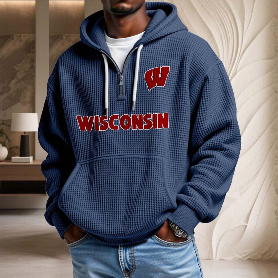 Wisconsin Badgers Waffelstrick-Hoodie – Bild 4