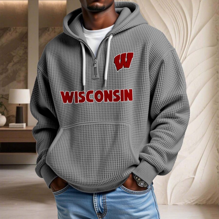 Wisconsin Badgers Waffelstrick-Hoodie – Bild 6
