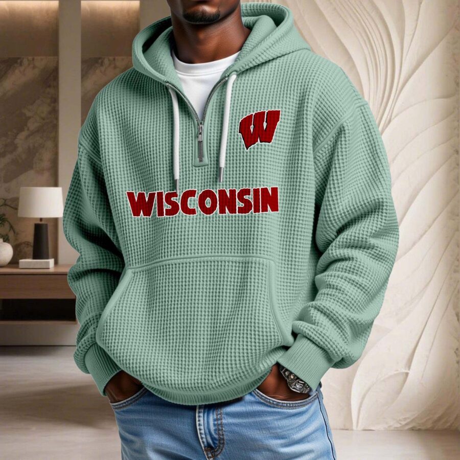 Wisconsin Badgers Waffelstrick-Hoodie – Bild 8