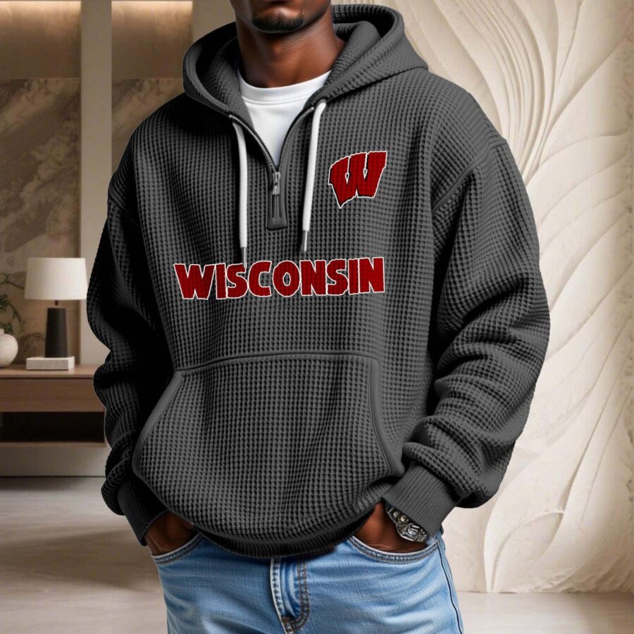 Wisconsin Badgers Waffelstrick-Hoodie – Bild 2