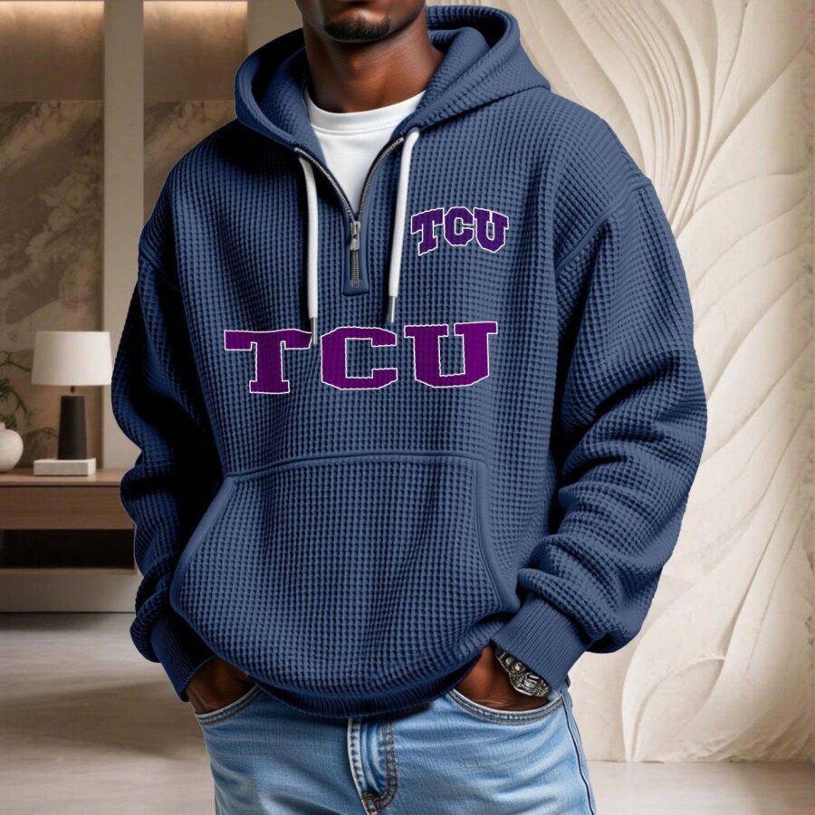 Tcu Horned Frogs Waffelstrick-Hoodie – Bild 5