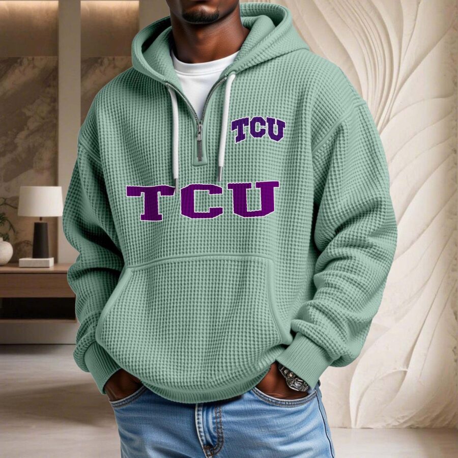 Tcu Horned Frogs Waffelstrick-Hoodie – Bild 9